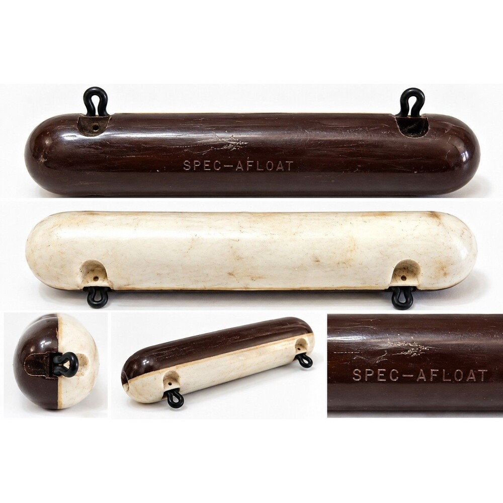 Vintage Spec-A-Float Fishing Bobber Float Brown White 2 Eyelets Tackle